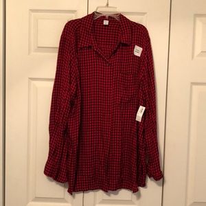 Old Navy NWT Women XL light weight Flannel tunic